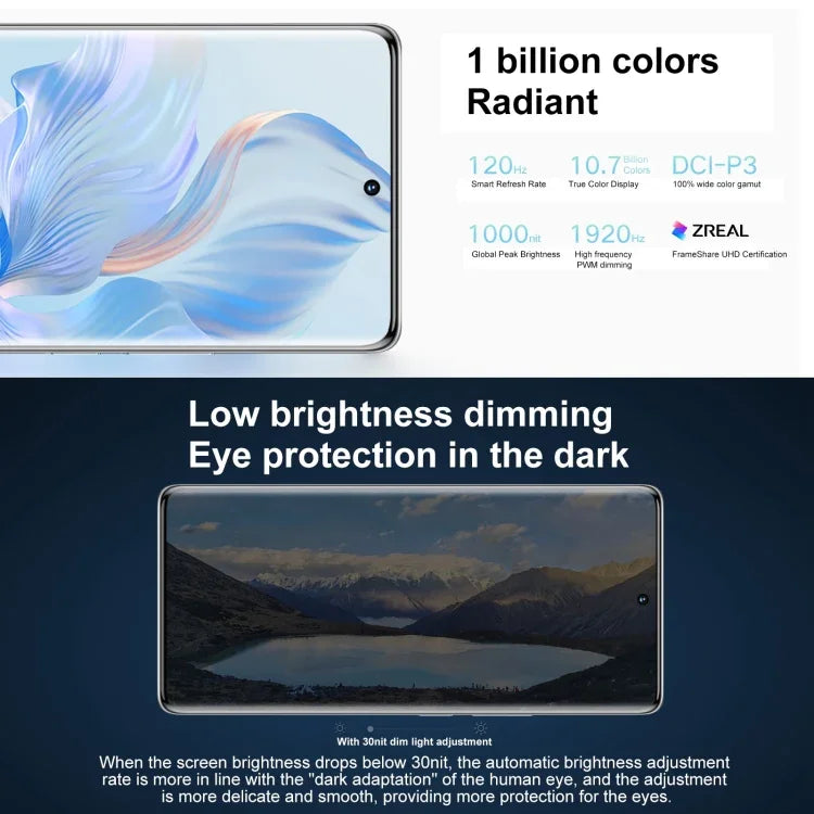 Ba camera sau, nhận diện vân tay trên màn hình, màn hình 6,67 inch Magic UI 7.0 Qualcomm Snapdragon 782G tám nhân lên đến 2,7GHz, Mạng: 5G, OTG, NFC, không hỗ trợ Google Play, Honor 80 5G, 8GB+256GB