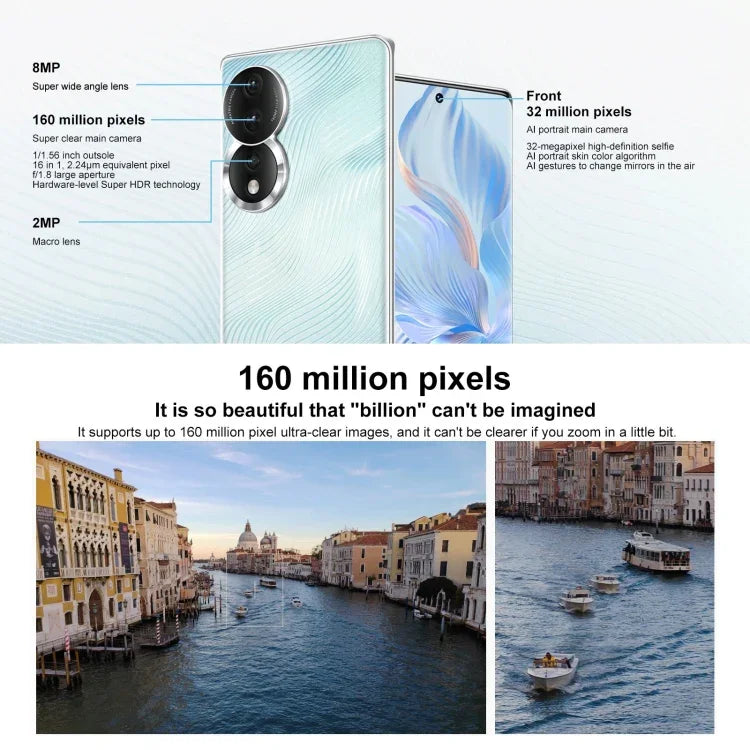 Ba camera sau, nhận diện vân tay trên màn hình, màn hình 6,67 inch Magic UI 7.0 Qualcomm Snapdragon 782G tám nhân lên đến 2,7GHz, Mạng: 5G, OTG, NFC, không hỗ trợ Google Play, Honor 80 5G, 8GB+256GB