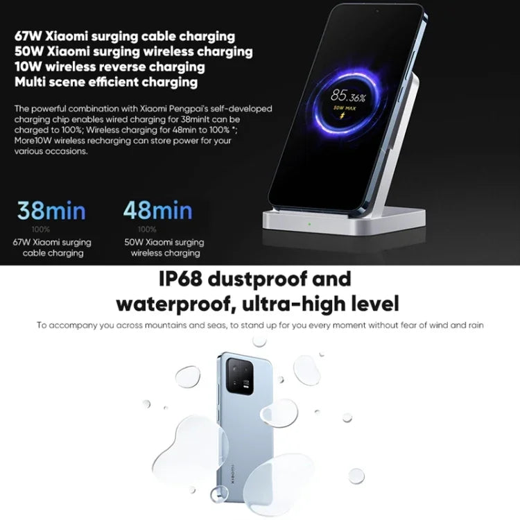 Ba camera sau, nhận diện vân tay trong màn hình 6,36 inch MIUI 14 Qualcomm Snapdragon 8 Gen 2 tám nhân lên đến 3,2GHz, Mạng: 5G, NFC, chức năng sạc không dây, Xiaomi 13 12GB+256GB
