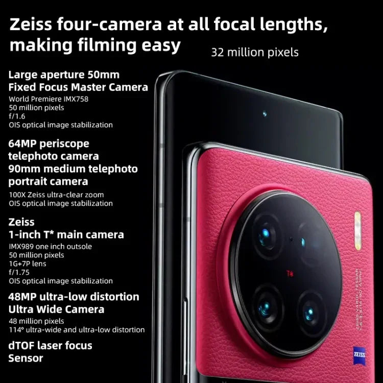 Bốn camera sau, nhận diện vân tay trên màn hình / Face ID, pin 4700mAh, màn hình 6,78 inch Android 13.0 OriginOS 3 Qualcomm Snapdragon 8 Gen 2 tám nhân lên đến 3,2GHz, NFC, OTG, Mạng: 5G, hỗ trợ Google Play, hỗ trợ sạc nhanh không dây 50W