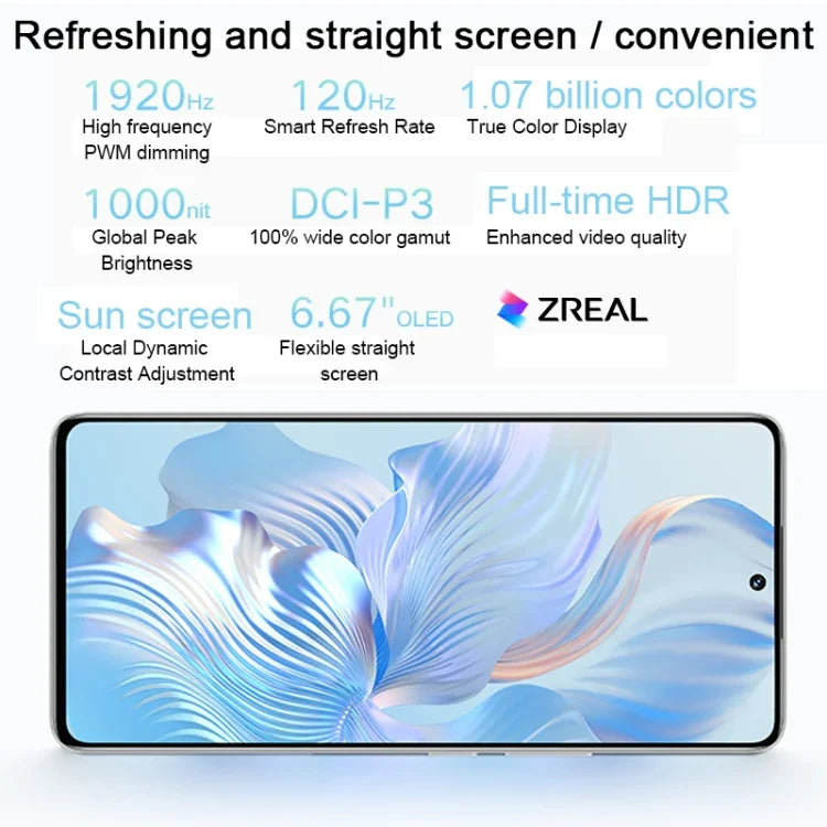Ba camera sau, nhận diện vân tay trên màn hình, màn hình 6,67 inch Magic UI 7.0 Qualcomm Snapdragon 8+ Gen1 tám nhân lên đến 3,0GHz, Mạng: 5G, OTG, NFC, không hỗ trợ Google Play, Honor 80 Pro Flat 5G, 12GB+256GB