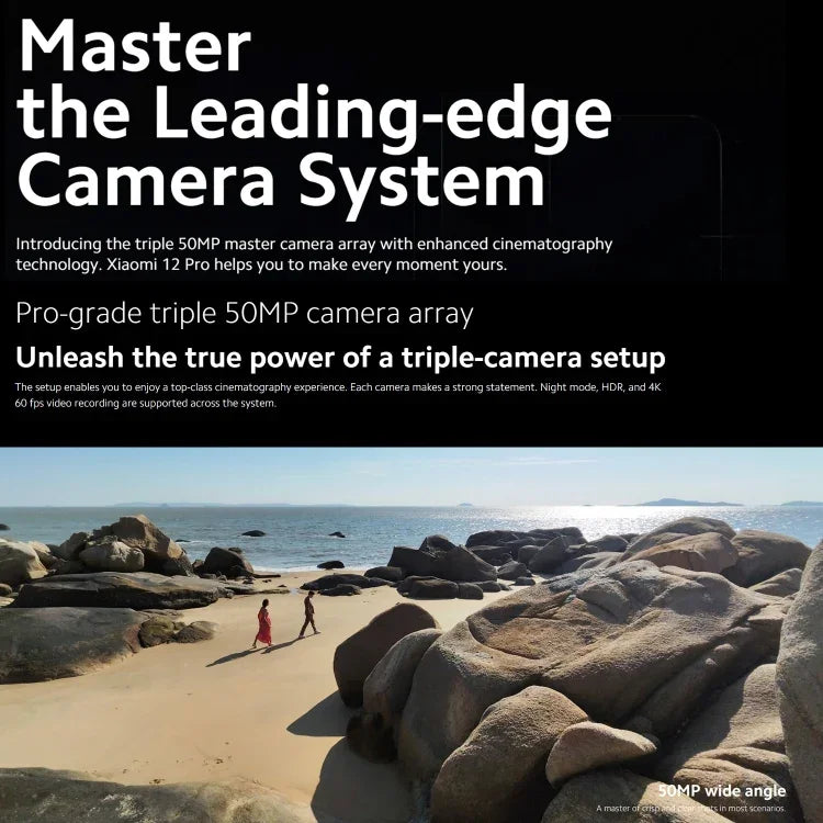 Ba camera sau, Face ID & nhận diện vân tay trên màn hình, pin 4600mAh, màn hình 6,73 inch MIUI 13 / Android 12 Snapdragon 8 Gen 1 tám nhân lên đến 3,0GHz, Mạng: 5G, NFC, Xiaomi 12 Pro phiên bản toàn cầu EU