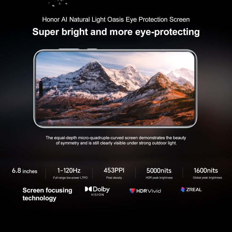 Honor Magic7 Pro, 16GB+512GB, Cảm biến vân tay trên màn hình, Màn hình 6.8 inch MagicOS 9.0 / Android 15 Snapdragon 8 Elite 3nm Octa Core, Mạng: 5G, NFC, OTG, Không hỗ trợ Google Play, 16GB+512GB