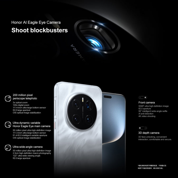 Honor Magic7 Pro, 16GB+512GB, Cảm biến vân tay trên màn hình, Màn hình 6.8 inch MagicOS 9.0 / Android 15 Snapdragon 8 Elite 3nm Octa Core, Mạng: 5G, NFC, OTG, Không hỗ trợ Google Play, 16GB+512GB