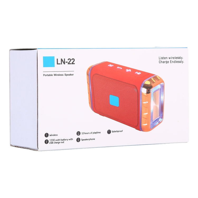 Loa không dây di động LN-22 DC 5V với gọi rảnh tay & đèn LED hai màu, hỗ trợ USB & thẻ TF & cổng 3.5mm Aux, LN-22