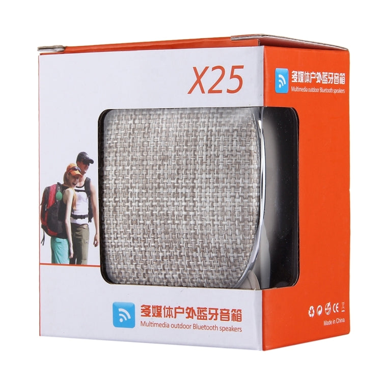 Loa Bluetooth stereo di động X25 thiết kế vải với micrô tích hợp, hỗ trợ gọi rảnh tay & thẻ TF & AUX IN, khoảng cách Bluetooth: 10m