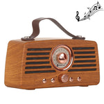 Loa FM không dây cầm tay NewRixing NR-4013 vân gỗ Manchurian Ash phong cách cổ điển, Hỗ trợ Thẻ TF & U Disk