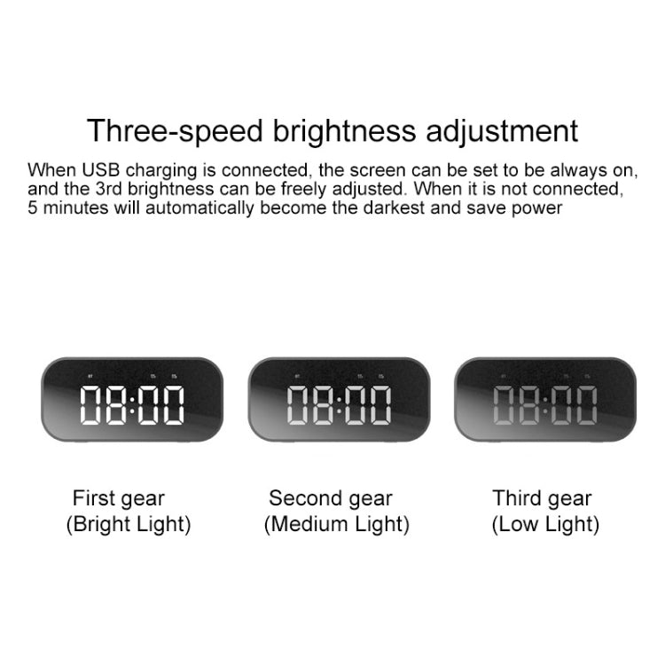 Loa Mini Bluetooth 5.0 AEC BT501 với Đèn LED & Đồng Hồ Báo Thức & Đồng Hồ & Gương, Hỗ Trợ Thẻ TF 32G, BT501