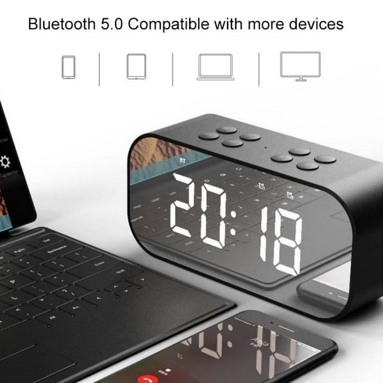 Loa Mini Bluetooth 5.0 AEC BT501 với Đèn LED & Đồng Hồ Báo Thức & Đồng Hồ & Gương, Hỗ Trợ Thẻ TF 32G, BT501