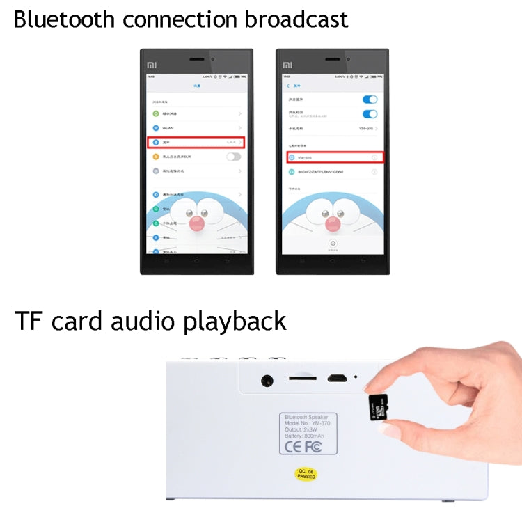 Loa Bluetooth Đa Năng YM370 có Mic, Hỗ Trợ Gọi Rảnh Tay & Thẻ TF