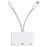Bộ chuyển đổi giao diện NK-107 Pro 3 trong 1 USB-C / Type-C + 8 Pin đực sang USB + RJ45 + 8 Pin cái sạc, NK-107 Pro
