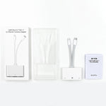 Bộ chuyển đổi giao diện NK-107 Pro 3 trong 1 USB-C / Type-C + 8 Pin đực sang USB + RJ45 + 8 Pin cái sạc, NK-107 Pro