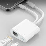 Bộ chuyển đổi giao diện NK-1035 Pro 2 trong 1 USB-C / Type-C + 8 Pin đực sang RJ45 + 8 Pin cái sạc, NK-1035 Pro