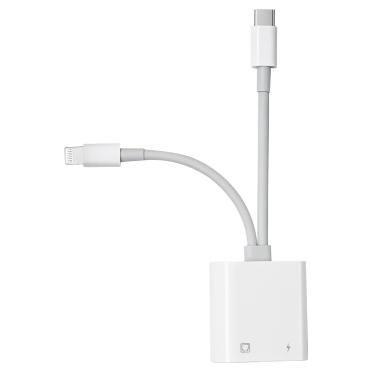 Bộ chuyển đổi giao diện NK-1035 Pro 2 trong 1 USB-C / Type-C + 8 Pin đực sang RJ45 + 8 Pin cái sạc, NK-1035 Pro