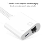 Bộ chuyển đổi giao diện NK-1035 Pro 2 trong 1 USB-C / Type-C + 8 Pin đực sang RJ45 + 8 Pin cái sạc, NK-1035 Pro