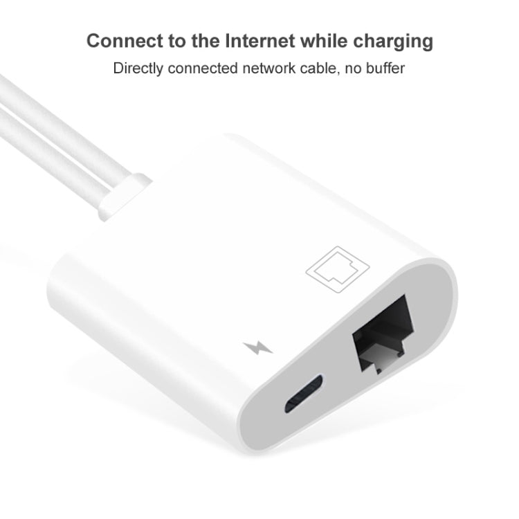 Bộ chuyển đổi giao diện NK-1035 Pro 2 trong 1 USB-C / Type-C + 8 Pin đực sang RJ45 + 8 Pin cái sạc, NK-1035 Pro