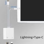 Bộ chuyển đổi giao diện NK-1035 Pro 2 trong 1 USB-C / Type-C + 8 Pin đực sang RJ45 + 8 Pin cái sạc, NK-1035 Pro