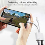 Bộ chuyển đổi giao diện NK-1035 Pro 2 trong 1 USB-C / Type-C + 8 Pin đực sang RJ45 + 8 Pin cái sạc, NK-1035 Pro