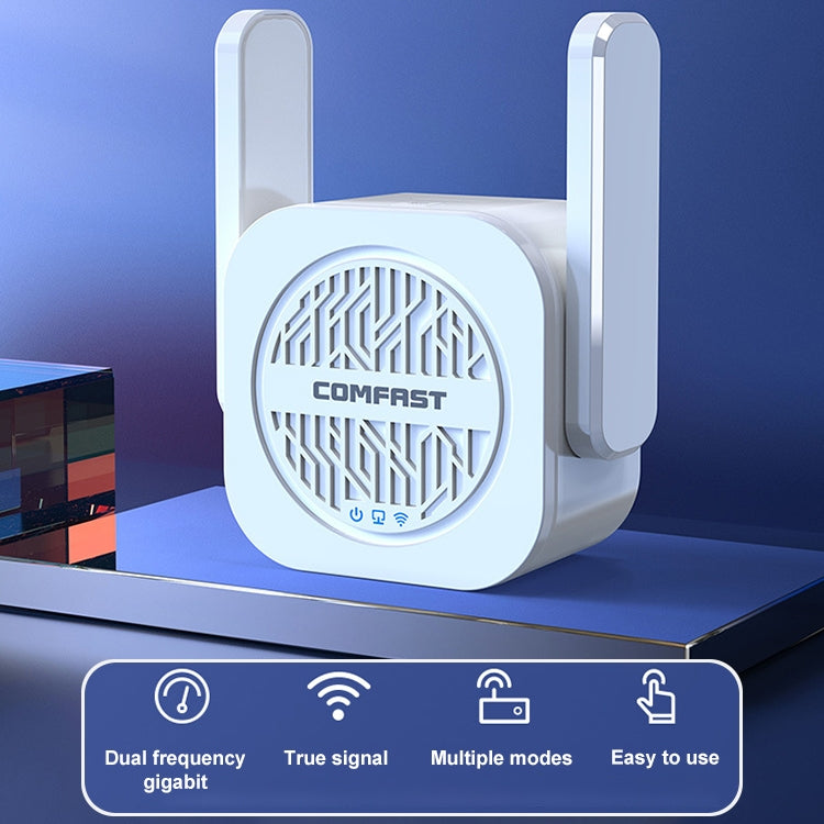 Bộ khuếch đại bộ lặp sóng không dây băng tần kép COMFAST CF-WR765AC 1200Mbps với ăng-ten ngoài, CF-WR765AC