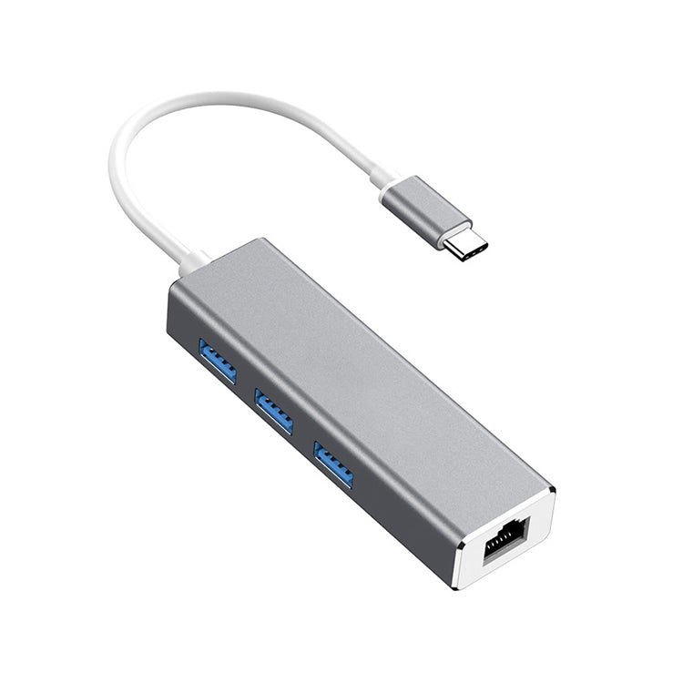 Bộ chuyển đổi HUB USB-C / Type-C sang Ethernet Gigabit RJ45 & 3 cổng USB 3.0, Dùng cho máy tính bảng, điện thoại, máy tính, Ethernet Gigabit