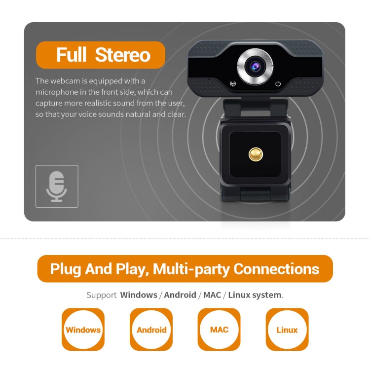 Webcam ESCAM PVR006 HD 1080P USB2.0 có micro cho PC, PVR006