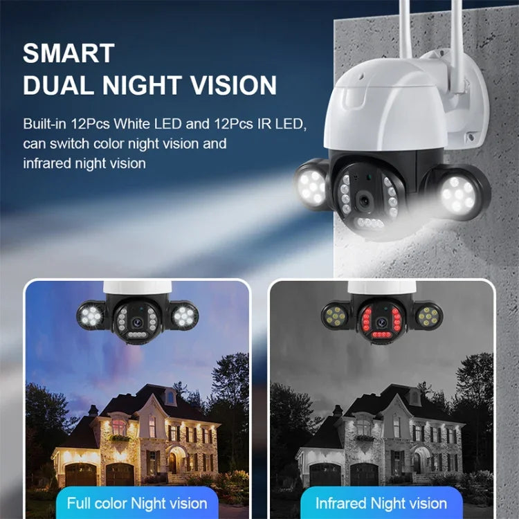 QX55 Camera IP Không Dây 2.4G IP65 Chống Nước 3.0 Triệu Điểm Ảnh, Hỗ Trợ Phát Hiện Chuyển Động & Âm Thanh Hai Chiều & Hồng Ngoại Ban Đêm & Thẻ TF, Phích Cắm EU, QX55