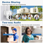 Tuya QX56 Camera IP Không Dây 2.4G IP66 Chống Nước 3.0 Triệu Điểm Ảnh, Hỗ Trợ Amazon Alexa & Google Home & Phát Hiện Chuyển Động & Âm Thanh Hai Chiều & Hồng Ngoại Ban Đêm Màu & Thẻ TF, Phích Cắm EU, Hỗ Trợ Amazon Alexa & Google Home