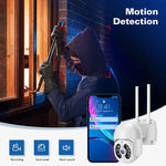 Tuya QX56 Camera IP Không Dây 2.4G IP66 Chống Nước 3.0 Triệu Điểm Ảnh, Hỗ Trợ Amazon Alexa & Google Home & Phát Hiện Chuyển Động & Âm Thanh Hai Chiều & Hồng Ngoại Ban Đêm Màu & Thẻ TF, Phích Cắm EU, Hỗ Trợ Amazon Alexa & Google Home