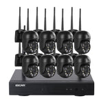Hệ Thống Camera Dome Không Dây 8 Kênh ESCAM WNK618 3.0 Triệu Điểm HD NVR, Hỗ Trợ Phát Hiện Chuyển Động & Đàm Thoại Hai Chiều & Hồng Ngoại Màu Ban Đêm & Thẻ TF, Phích Cắm EU, WNK618