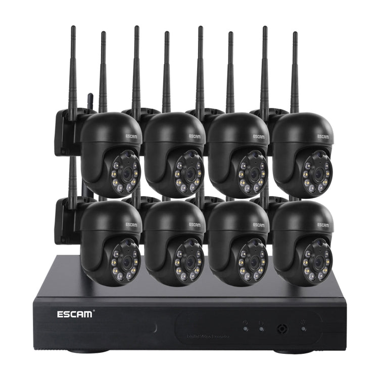 Hệ Thống Camera Dome Không Dây 8 Kênh ESCAM WNK618 3.0 Triệu Điểm HD NVR, Hỗ Trợ Phát Hiện Chuyển Động & Đàm Thoại Hai Chiều & Hồng Ngoại Màu Ban Đêm & Thẻ TF, Phích Cắm EU, WNK618