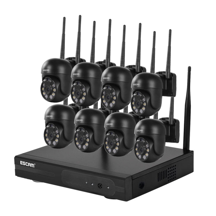 Hệ Thống Camera Dome Không Dây 8 Kênh ESCAM WNK618 3.0 Triệu Điểm HD NVR, Hỗ Trợ Phát Hiện Chuyển Động & Đàm Thoại Hai Chiều & Hồng Ngoại Màu Ban Đêm & Thẻ TF, Phích Cắm EU, WNK618