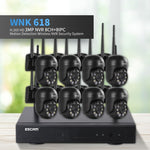 Hệ Thống Camera Dome Không Dây 8 Kênh ESCAM WNK618 3.0 Triệu Điểm HD NVR, Hỗ Trợ Phát Hiện Chuyển Động & Đàm Thoại Hai Chiều & Hồng Ngoại Màu Ban Đêm & Thẻ TF, Phích Cắm EU, WNK618