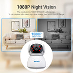 Camera IP WiFi băng tần kép ESCAM PT201 HD 1080P, hỗ trợ tầm nhìn ban đêm / phát hiện chuyển động / theo dõi tự động / thẻ TF / âm thanh hai chiều, phích cắm EU, PT201