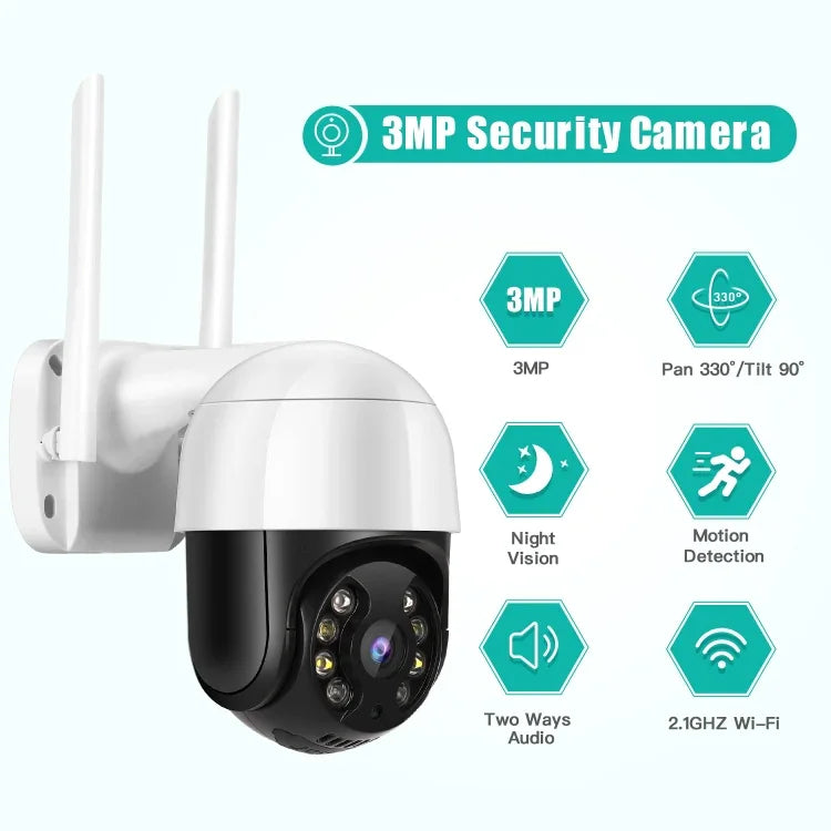 Camera IP WiFi QX29 3.0MP HD, Hỗ trợ nhìn ban đêm & phát hiện chuyển động & âm thanh hai chiều & thẻ TF, Phích cắm AU, QX29