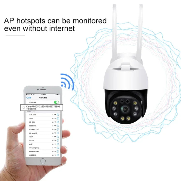 Camera WIFI PTZ QX36 1080P 3.0MP ống kính 3.6mm IP65 chống nước xoay 360 độ, Hỗ trợ màu sắc ban ngày và ban đêm & âm thanh hai chiều & phát hiện chuyển động người & phát lại video & thẻ TF 128GB, Phích cắm AU, QX36