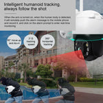 Camera WIFI PTZ QX36 1080P 3.0MP ống kính 3.6mm IP65 chống nước xoay 360 độ, Hỗ trợ màu sắc ban ngày và ban đêm & âm thanh hai chiều & phát hiện chuyển động người & phát lại video & thẻ TF 128GB, Phích cắm AU, QX36
