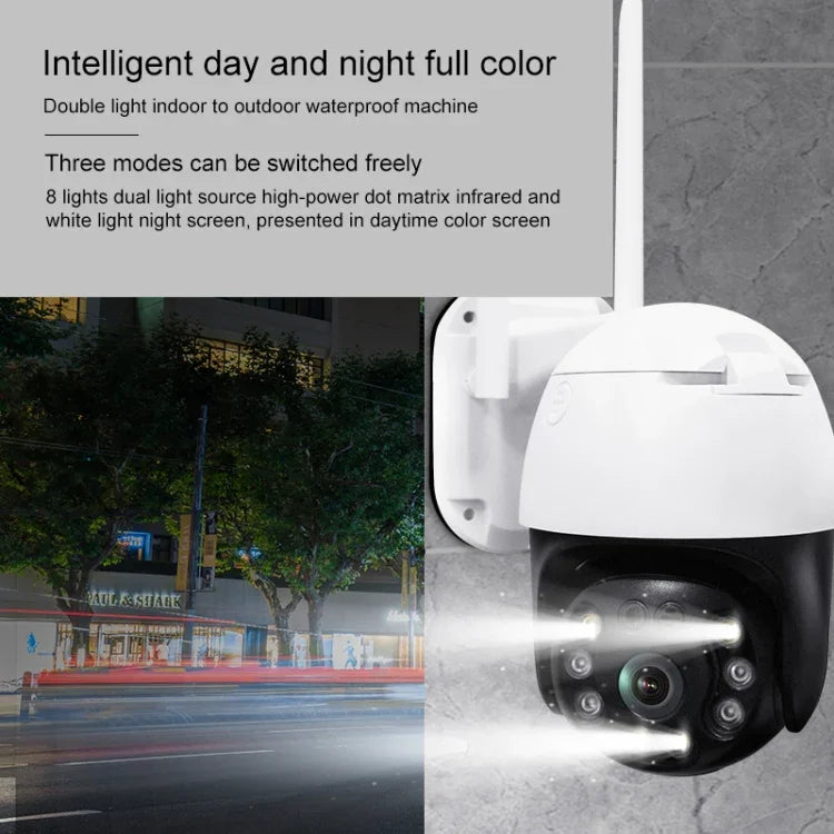 Camera WIFI PTZ QX36 1080P 3.0MP ống kính 3.6mm IP65 chống nước xoay 360 độ, Hỗ trợ màu sắc ban ngày và ban đêm & âm thanh hai chiều & phát hiện chuyển động người & phát lại video & thẻ TF 128GB, Phích cắm AU, QX36