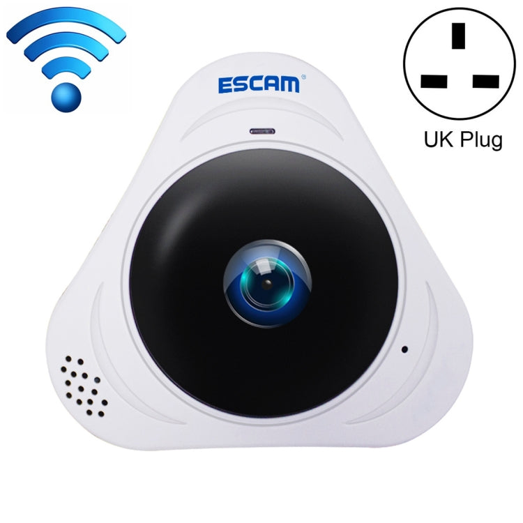 Camera IP WiFi ESCAM Q8 960P Ống Kính Fisheye 360 Độ 1.3MP, Hỗ Trợ Phát Hiện Chuyển Động / Tầm Nhìn Ban Đêm, Khoảng Cách IR: 5-10m, Phích Cắm AU, Q8 Phích Cắm US, Q8 Phích Cắm AU, Q8 Phích Cắm EU, Q8 Phích Cắm UK