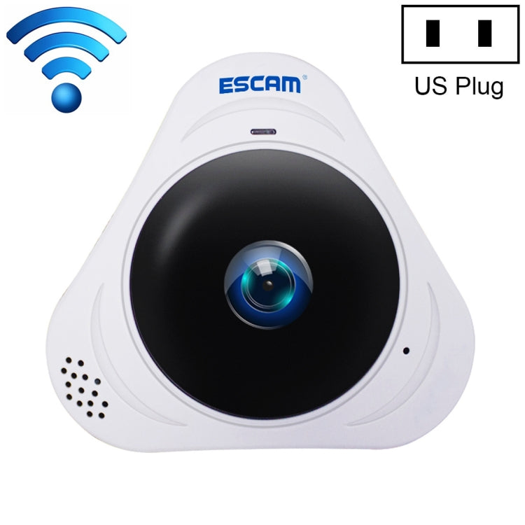 Camera IP WiFi ESCAM Q8 960P Ống Kính Fisheye 360 Độ 1.3MP, Hỗ Trợ Phát Hiện Chuyển Động / Tầm Nhìn Ban Đêm, Khoảng Cách IR: 5-10m, Phích Cắm AU, Q8 Phích Cắm US, Q8 Phích Cắm AU, Q8 Phích Cắm EU, Q8 Phích Cắm UK