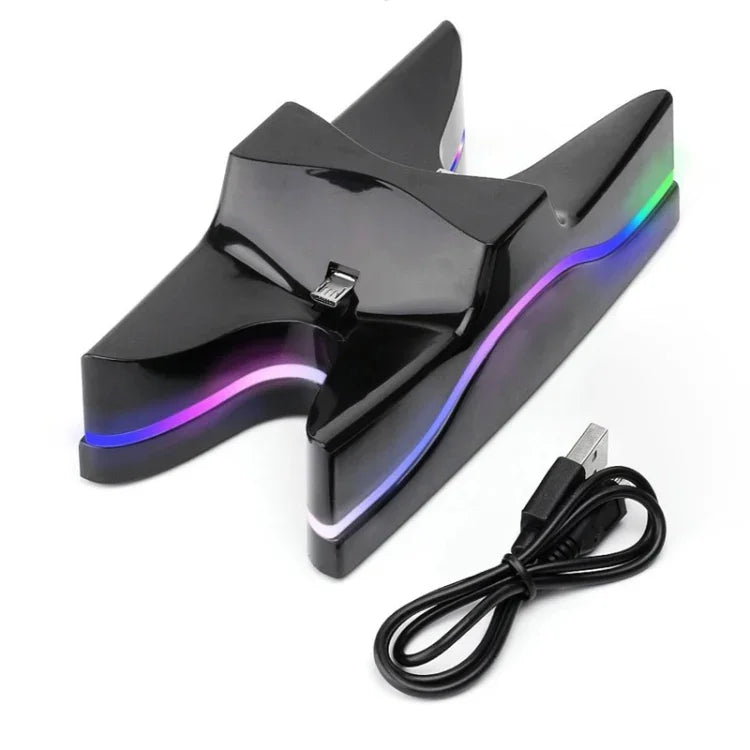Đế Sạc USB Đôi Hình UFO Đặc Biệt / Đế Sạc Tay Cầm Cho PS4 Playstation 4 Có Đèn LED Nhiều Màu, Dành cho PS