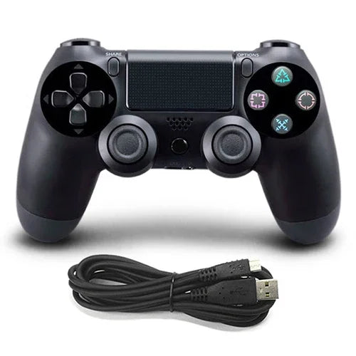 Tay cầm chơi game có dây cho Sony PS4, Xanh dương, Trắng, Đen