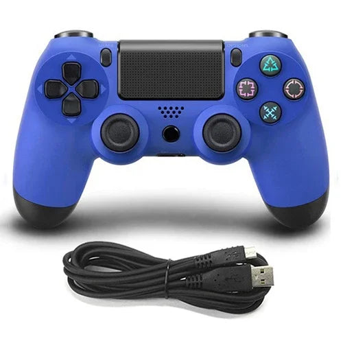 Tay cầm chơi game có dây cho Sony PS4, Xanh dương, Trắng, Đen