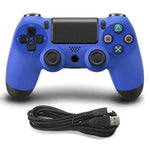 Tay cầm chơi game có dây cho Sony PS4, Xanh dương, Trắng, Đen