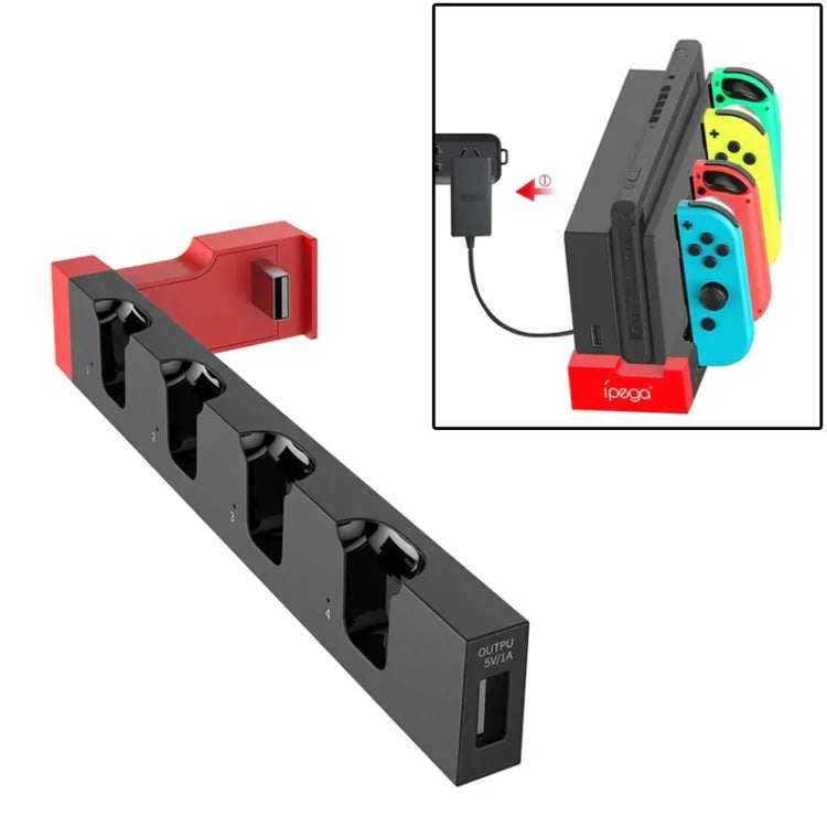 Đế sạc tay cầm chơi game iPega PG-9186 với đèn báo cho Nintendo Switch Joy-Con, PG-9186