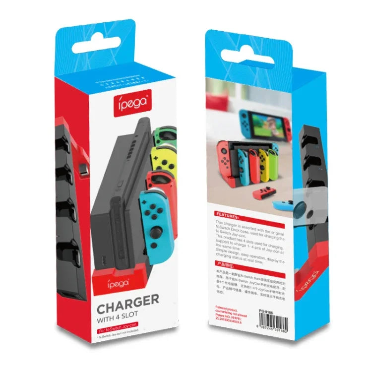 Đế sạc tay cầm chơi game iPega PG-9186 với đèn báo cho Nintendo Switch Joy-Con, PG-9186