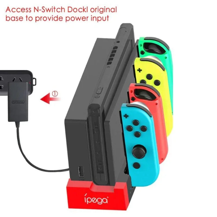 Đế sạc tay cầm chơi game iPega PG-9186 với đèn báo cho Nintendo Switch Joy-Con, PG-9186