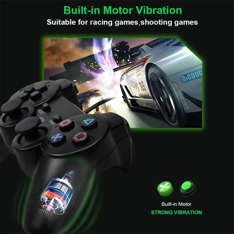 Tay cầm chơi game có dây Joypad rung đôi cho PS2