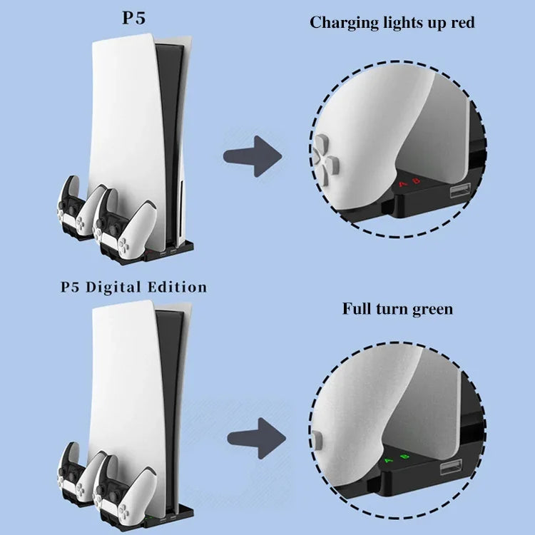 iplay HBP-269 Giá đỡ sạc đứng UHD cho PS5 De với tay cầm sạc, iPega HBP-269