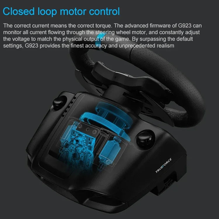 Vô lăng đua game Logitech G923 kèm bàn đạp và cần số cho PS5 / PS4 / PC, G923