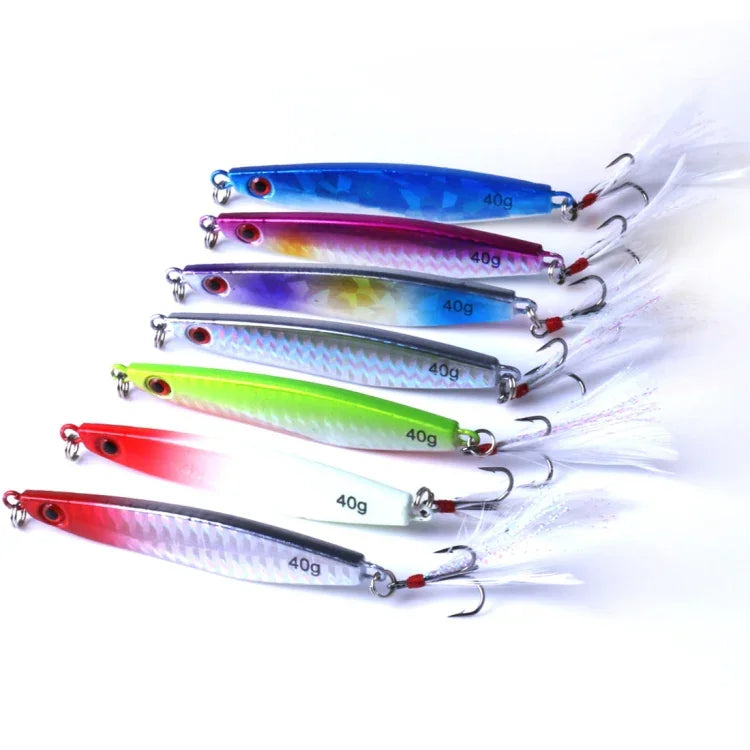 Bộ 7 mồi câu cá kim loại HENGJIA, 8cm/40g